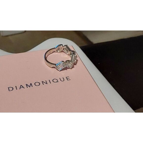 New~Diamonique Fancy Cut Multi Shape Bridal/Anniversary Ring Sz 8 - Picture 2 of 5